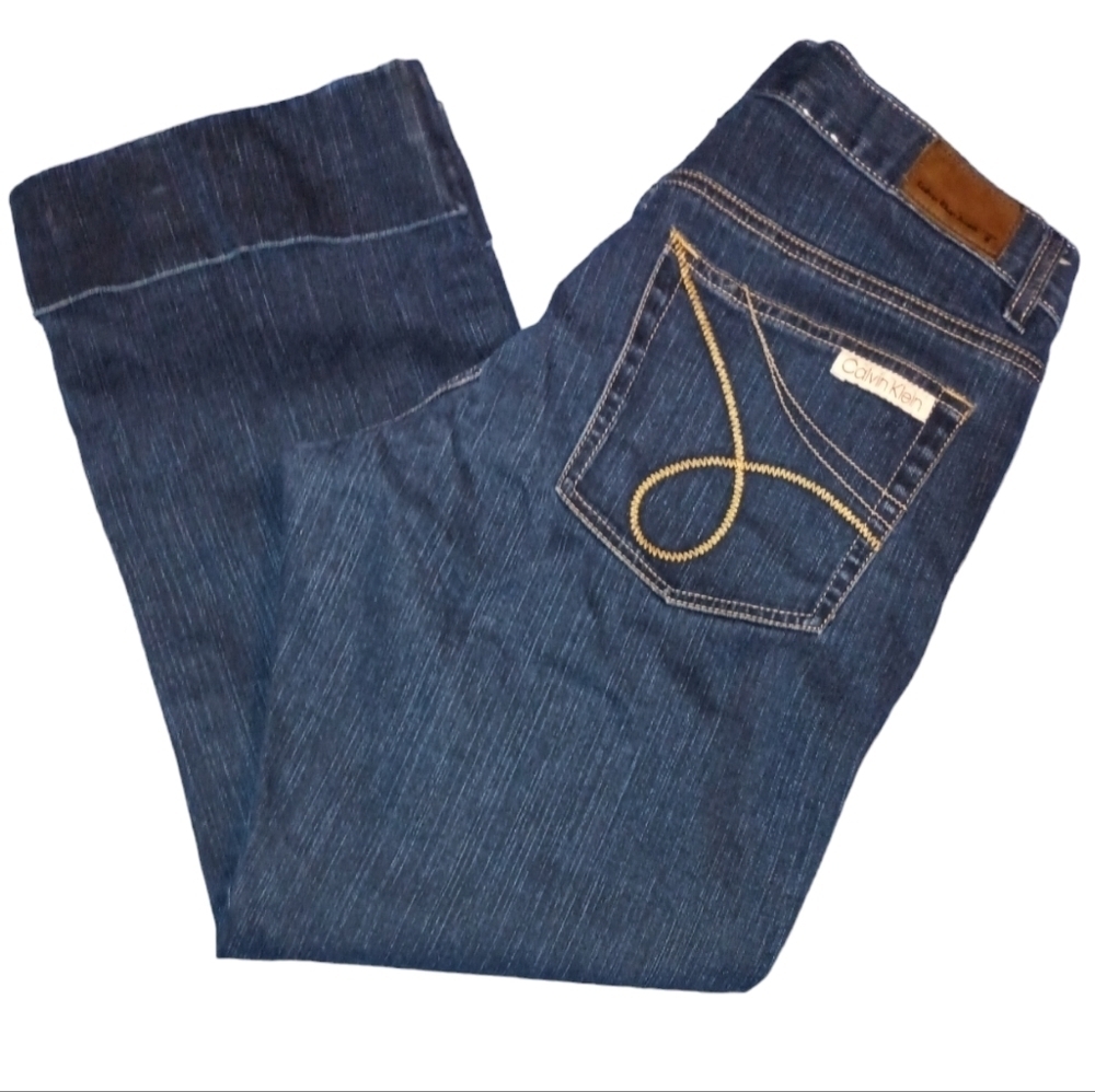 Calvin Klein Denim Cuffed Capris Size 8